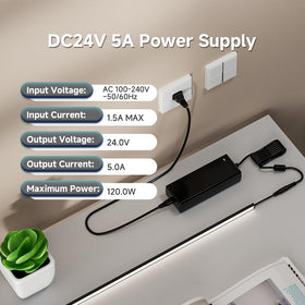Wide applications include LED strips, CCTV cameras, and 24V electronics.