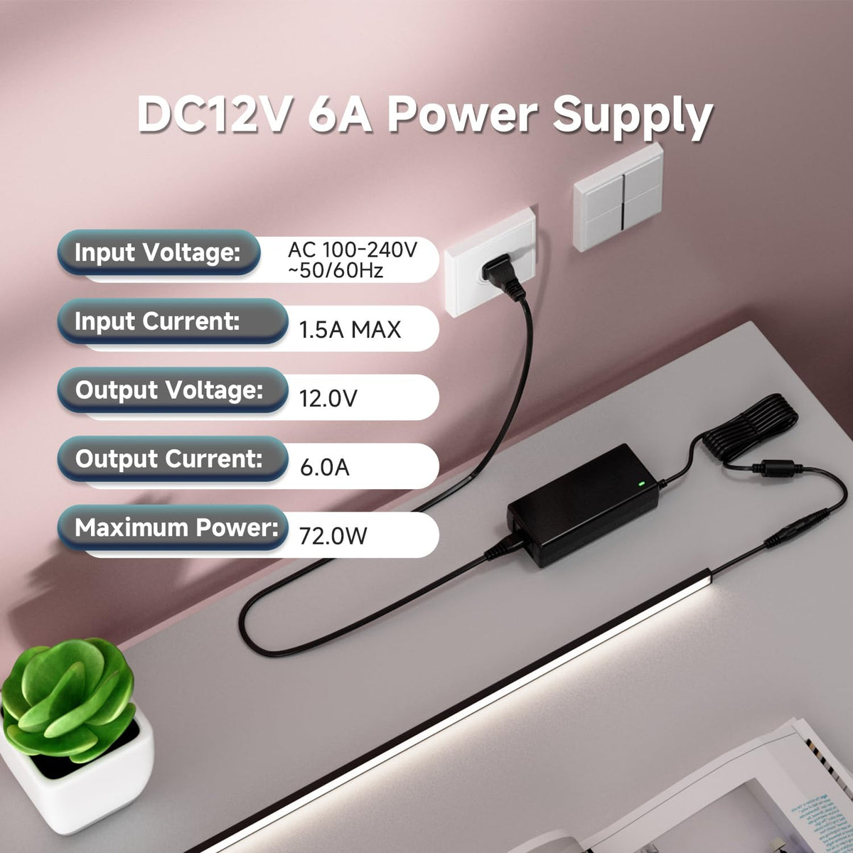BTF-LIGHTING 12V supply suitable for LED strips and CCTV cameras.