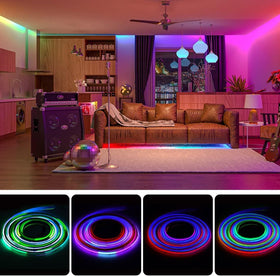 BTF-LIGHTING adhesive-backed COB strip for quick, tool-free mounting.