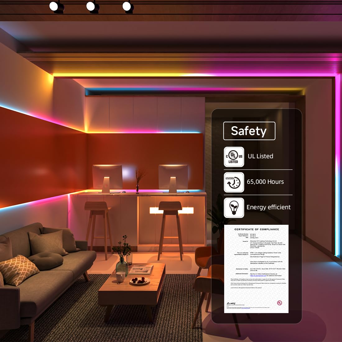 BTF-LIGHTING WS2811 dual-chip RGB+CCT LED strip in motion with chasing color effect
