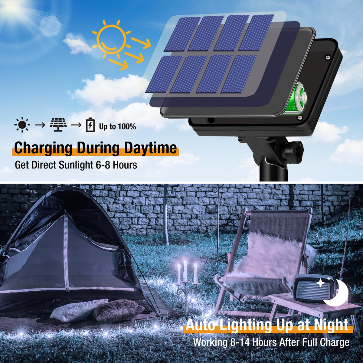 btfarm 320LED 132ft solar fairy lights cover large yard spaces