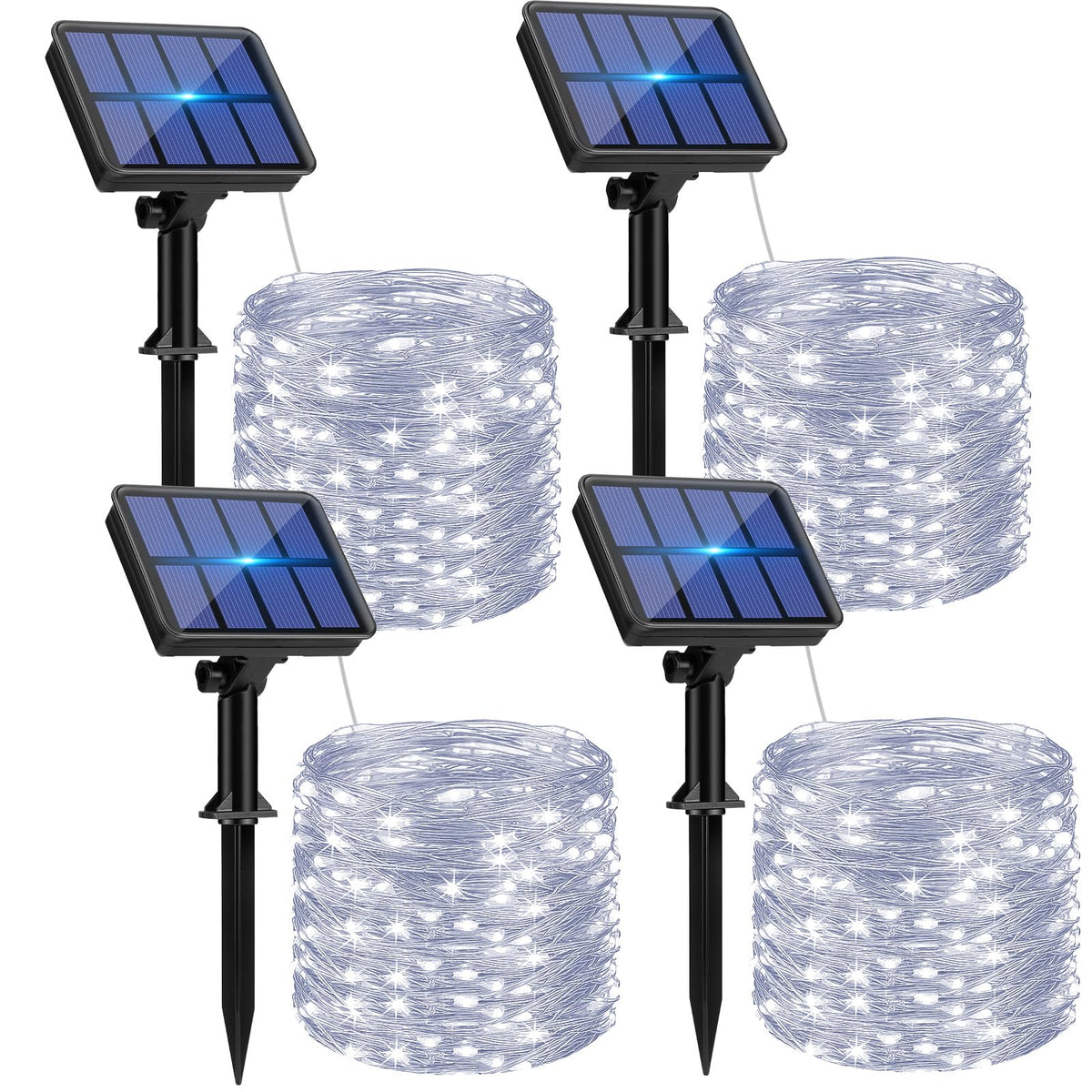 btfarm 4-pack solar string lights outdoors provide festive patio ambience