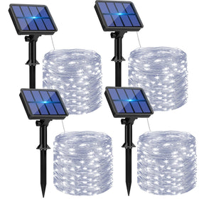 btfarm 4-pack solar string lights outdoors provide festive patio ambience