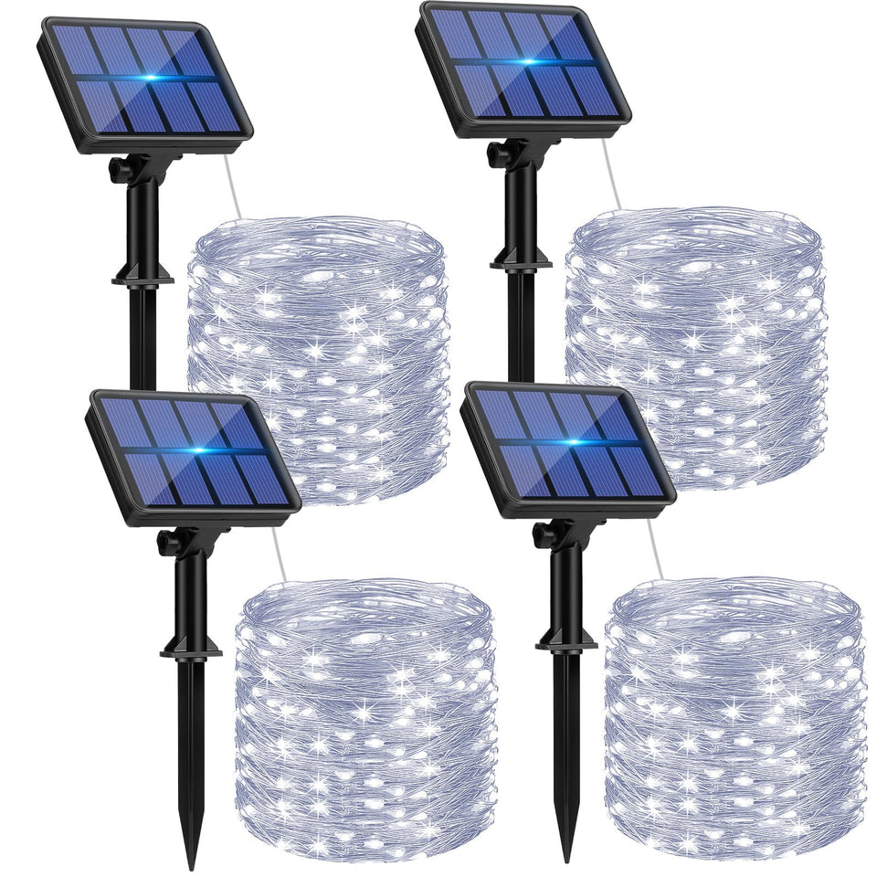 btfarm 4-pack solar string lights outdoors provide festive patio ambience