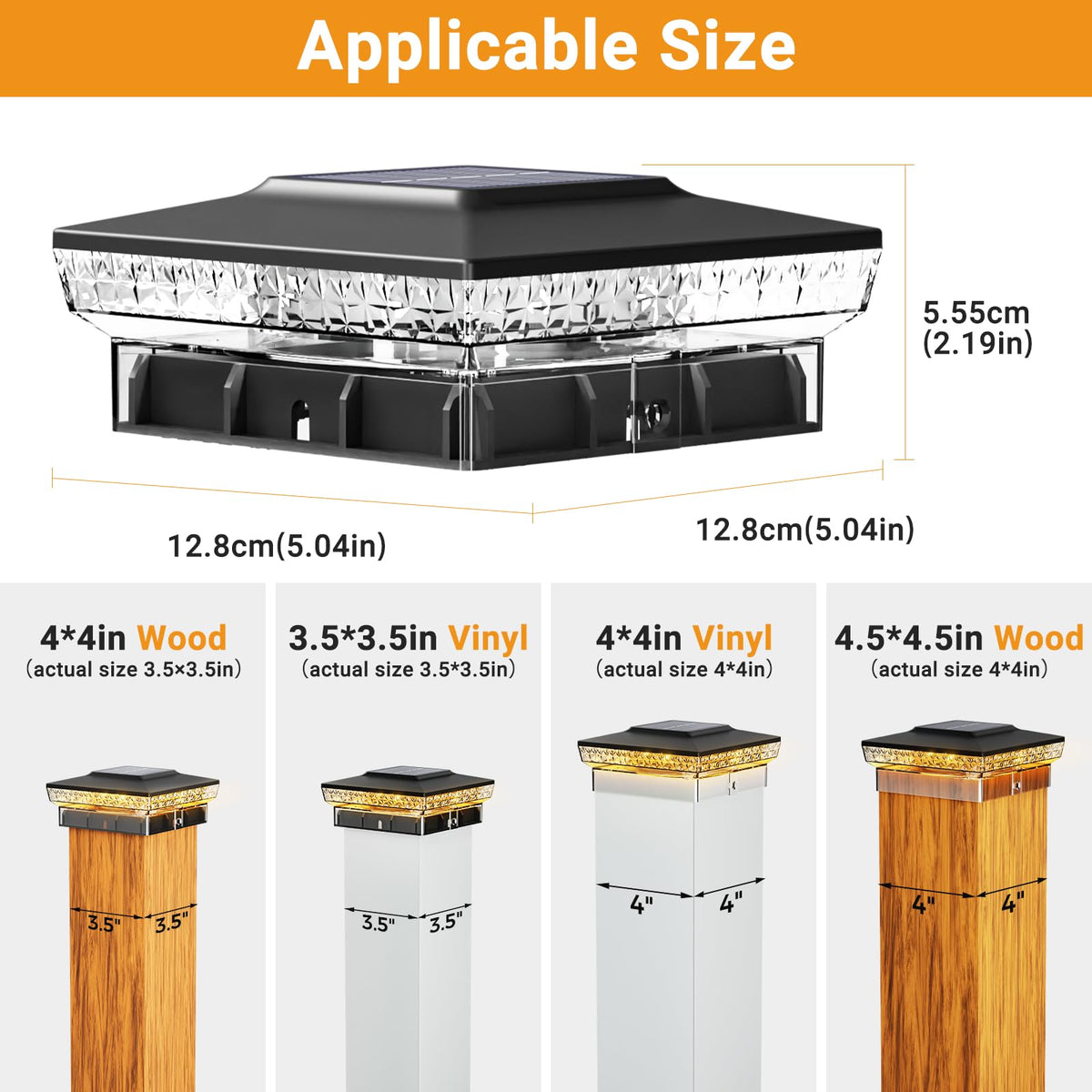 BTFarm 4x4 post cap light with diamond-pattern lampshade.