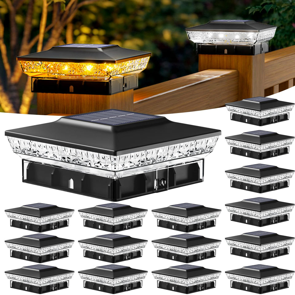 BTFarm 4x4 post cap light in warm white for cozy outdoor ambiance.