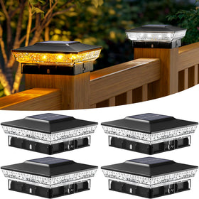 btfarm 4x4 solar post cap light in warm white brightens entryways