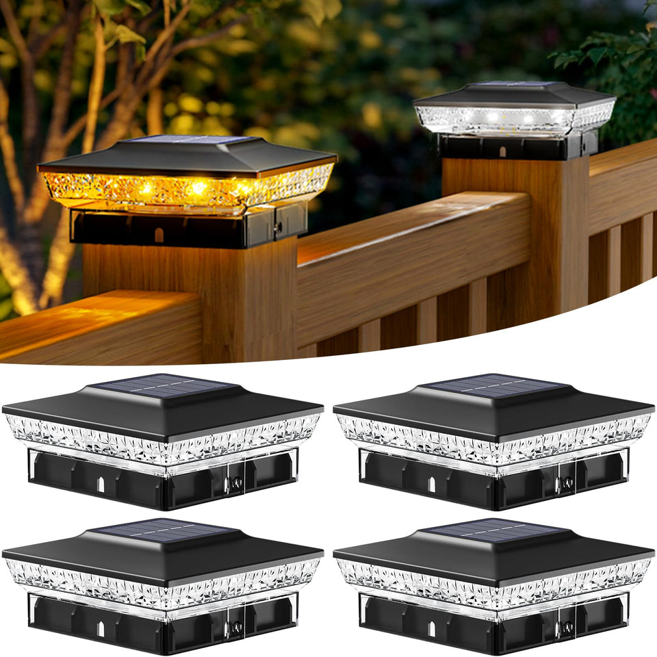 btfarm 4x4 solar post cap light in warm white brightens entryways
