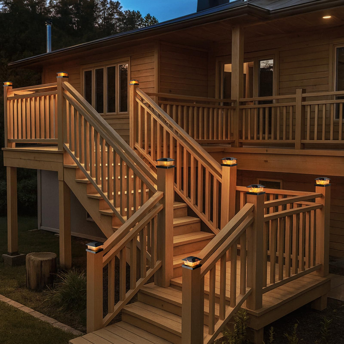 btfarm black cap post light complements modern outdoor spaces.