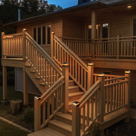 btfarm black cap post light complements modern outdoor spaces.