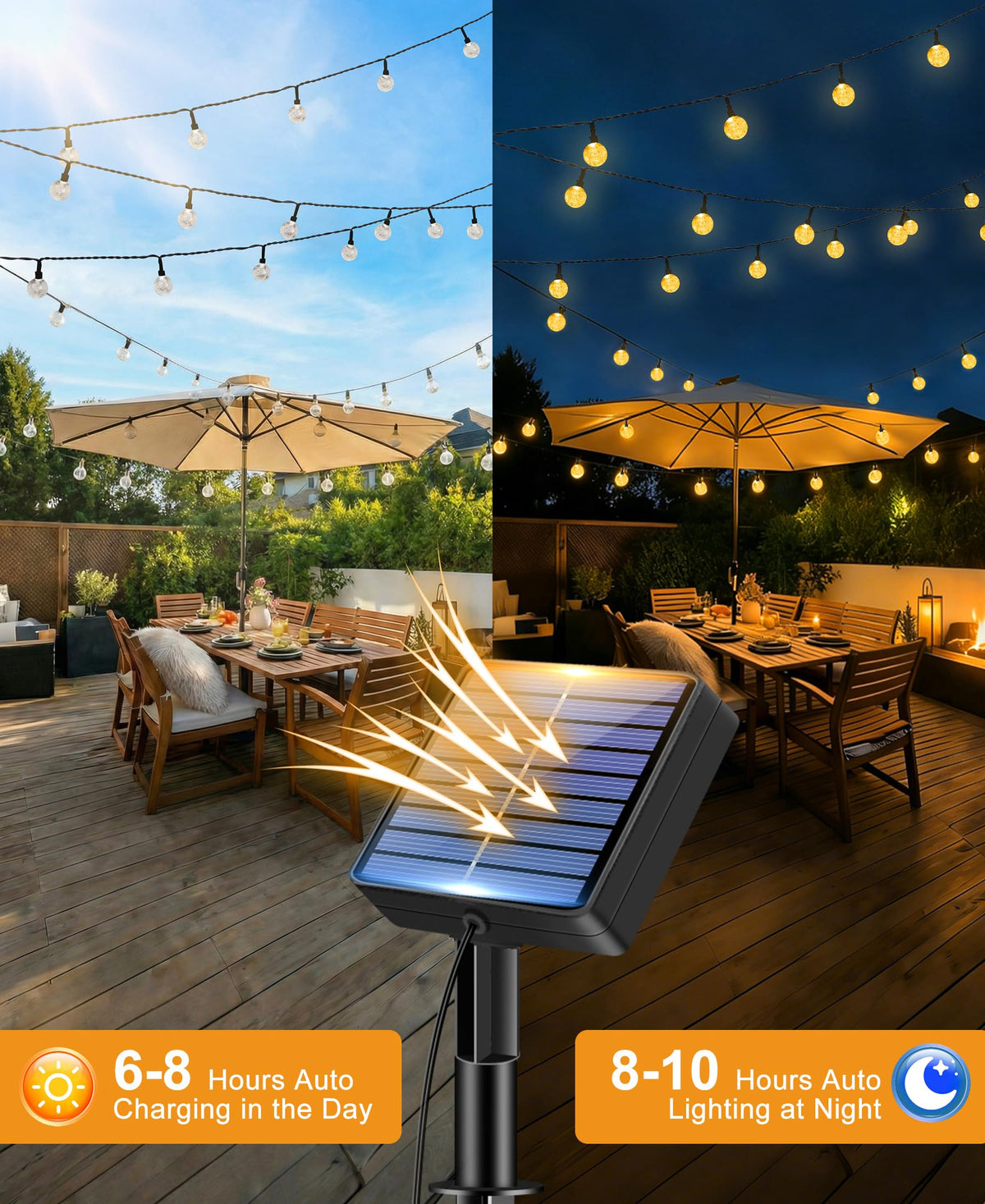 btfarm ip65 waterproof solar patio lights withstand rain and wind for lasting use.