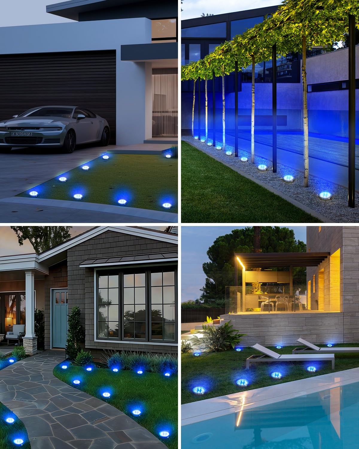btfarm solar disc light pack with ground spikes enables quick installation.
