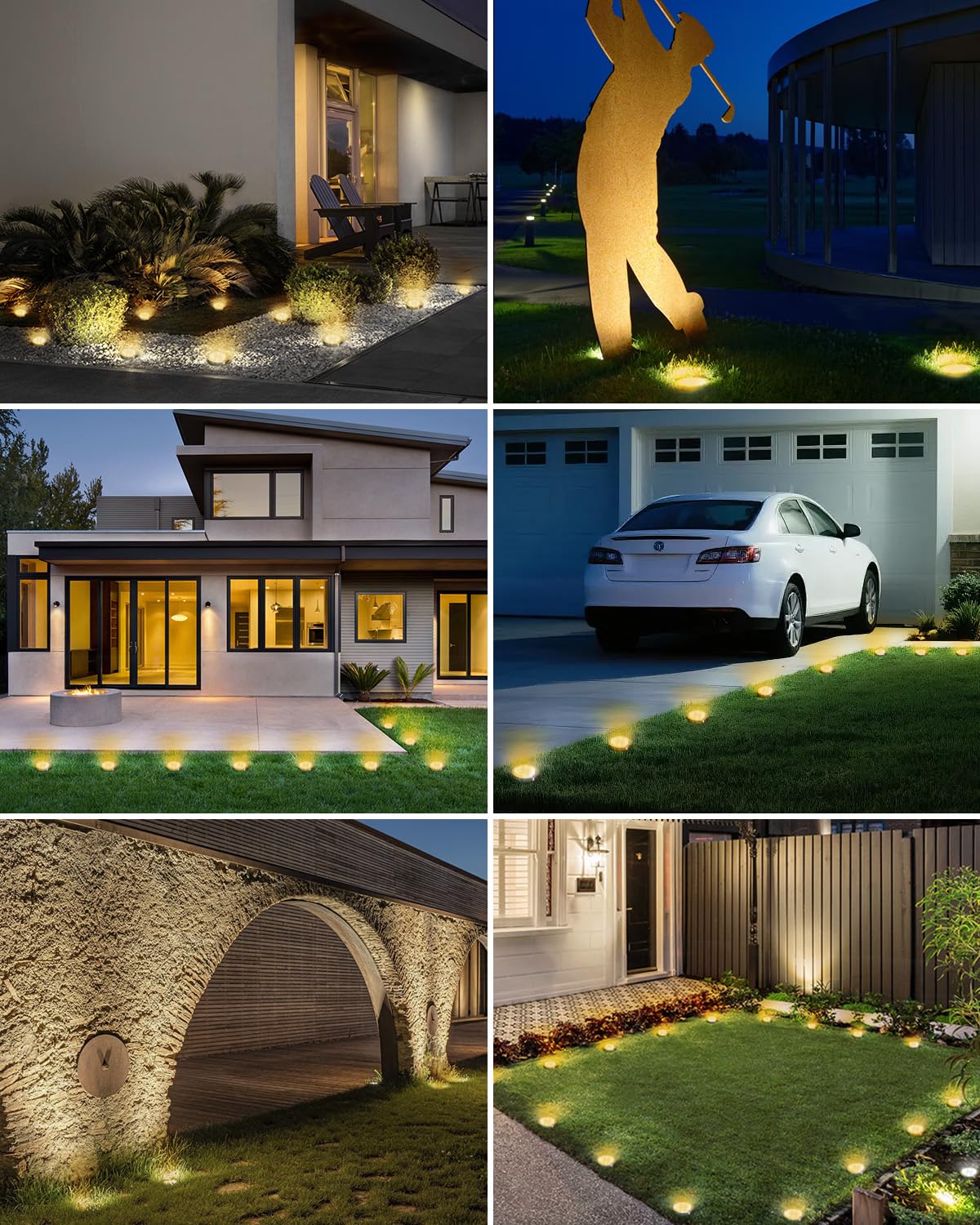 btfarm solar ground light night illumination creates a warm, welcoming exterior glow
