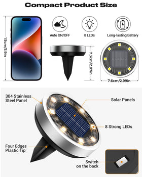 btfarm solar ground light packaging reveals 16 lights and concealed clasps included
