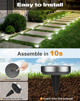 btfarm solar ground light stainless steel and plastic construction