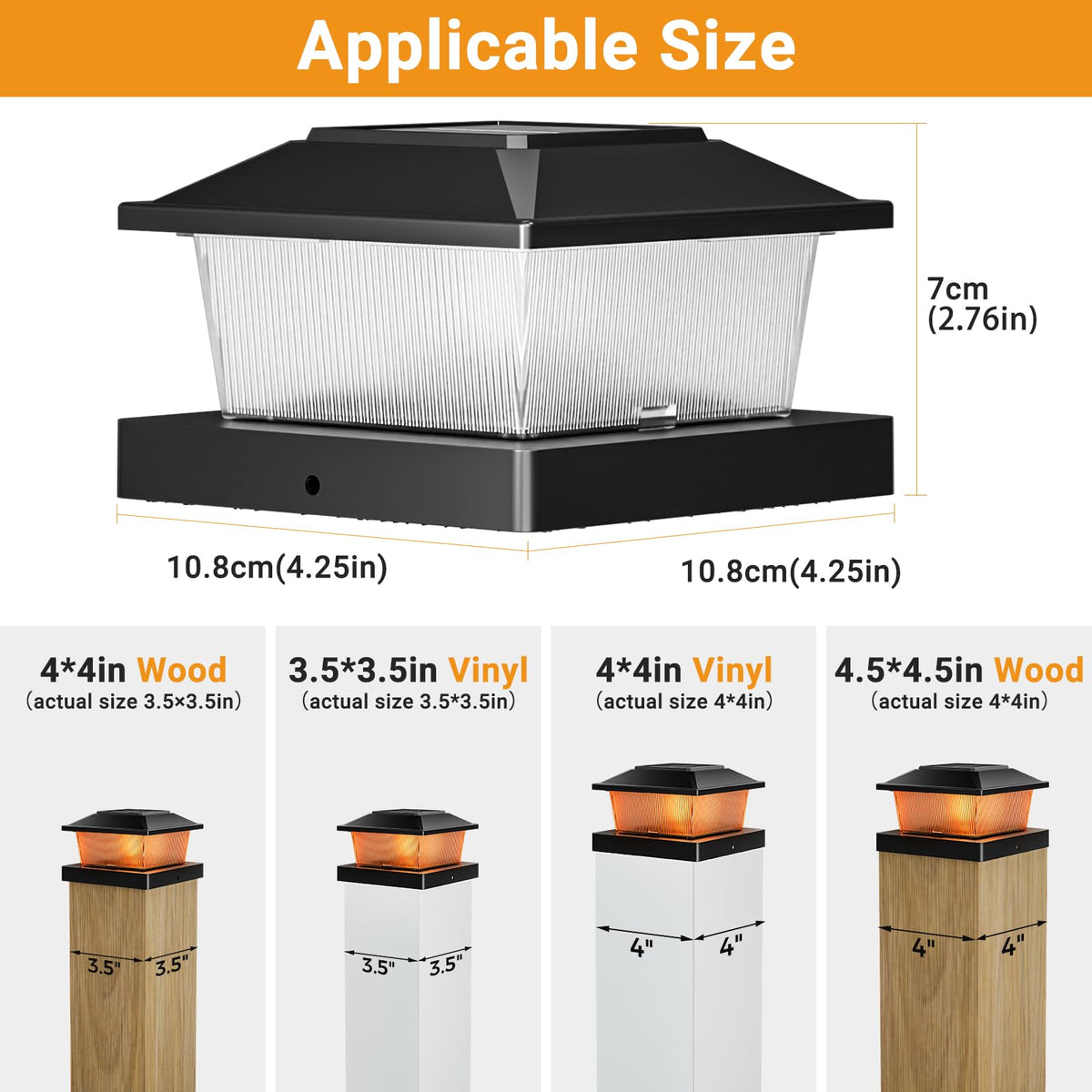 btfarm solar panel post light charges efficiently for long nightly illumination.