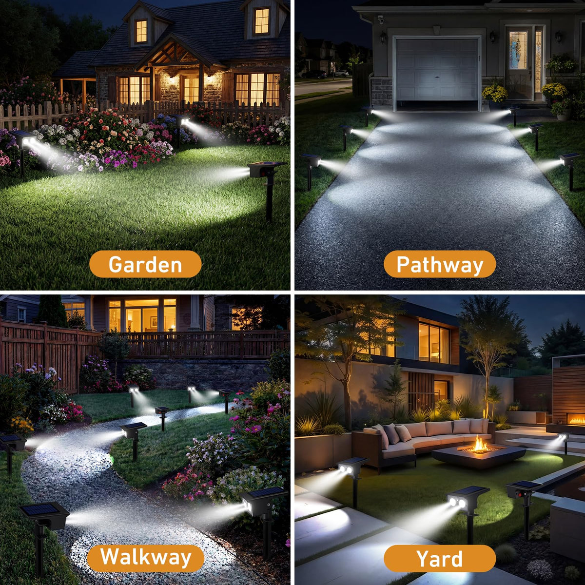 btfarm solar spot light cool white beam offers clear outdoor lighting.