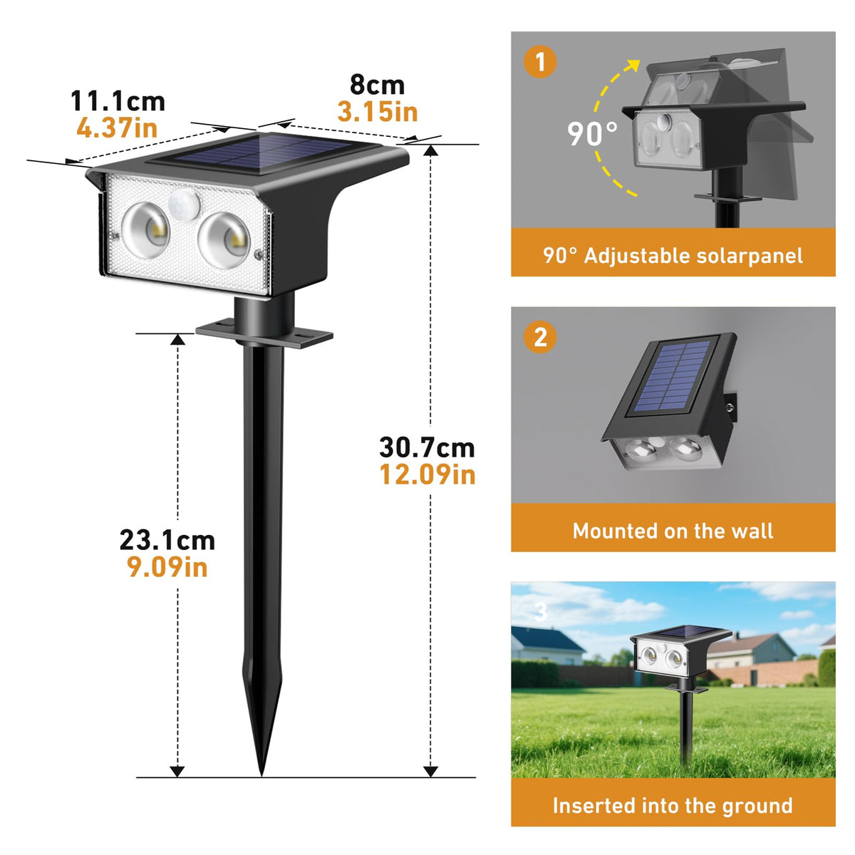 btfarm solar spot light ip65 durability withstands rain and dust.