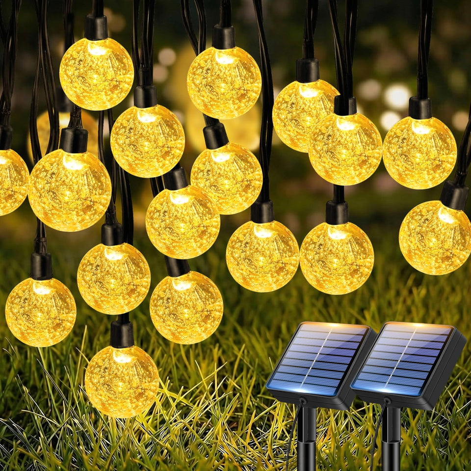 btfarm solar string lights 98ft 100 LEDs illuminate outdoor spaces with bright, energy-efficient glow.