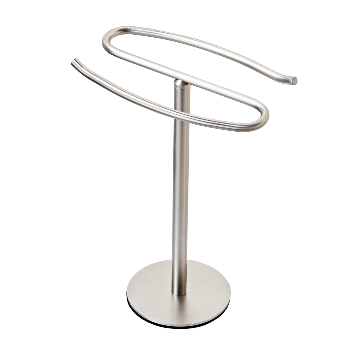 BTHRMHW brushed nickel towel stand base providing stable towel access
