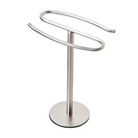 BTHRMHW brushed nickel towel stand base providing stable towel access
