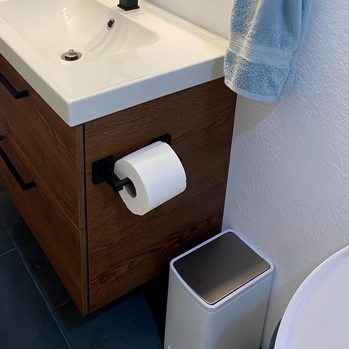 BTHRMHW matte black design complements kitchen and bathroom decor