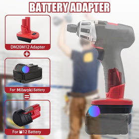 BTRUI adapter in use converts 18V battery to power 12V tool for extended runtime