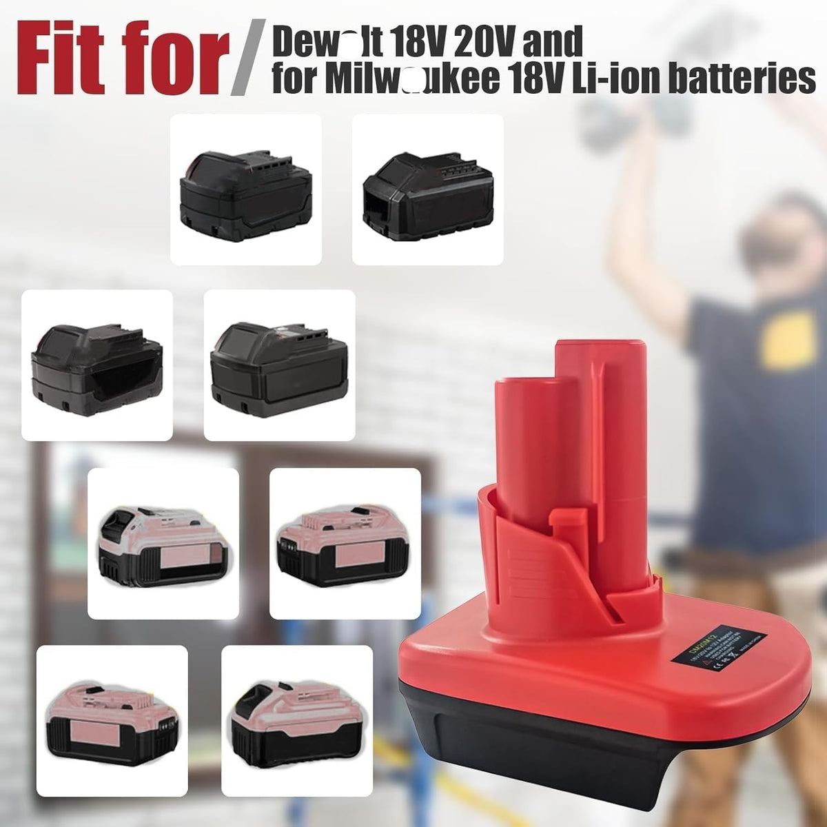 BTRUI adapter attached to Milwaukee 12V tool demonstrating tool compatibility.
