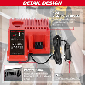 BTRUI Milwaukee car charger compact design fits easily in a vehicle cabin.