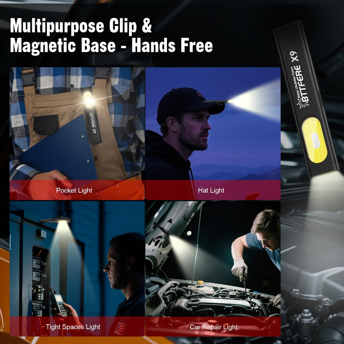 Bttfere pocket flashlight USB C charging for quick top ups on the go.