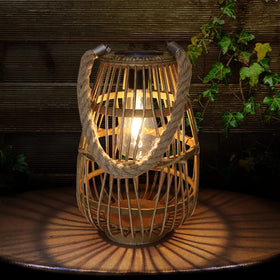 BUARO8AGA boho patio lantern with solar power for simple setup