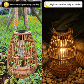 BUARO8AGA outdoor solar lantern in boho style for garden pathways and patios