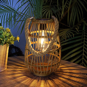 BUARO8AGA solar lantern table lamp for cozy outdoor evenings
