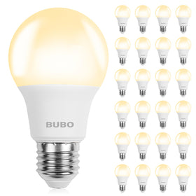BUBO A19 LED bulb showing energy-saving brightness for home lighting