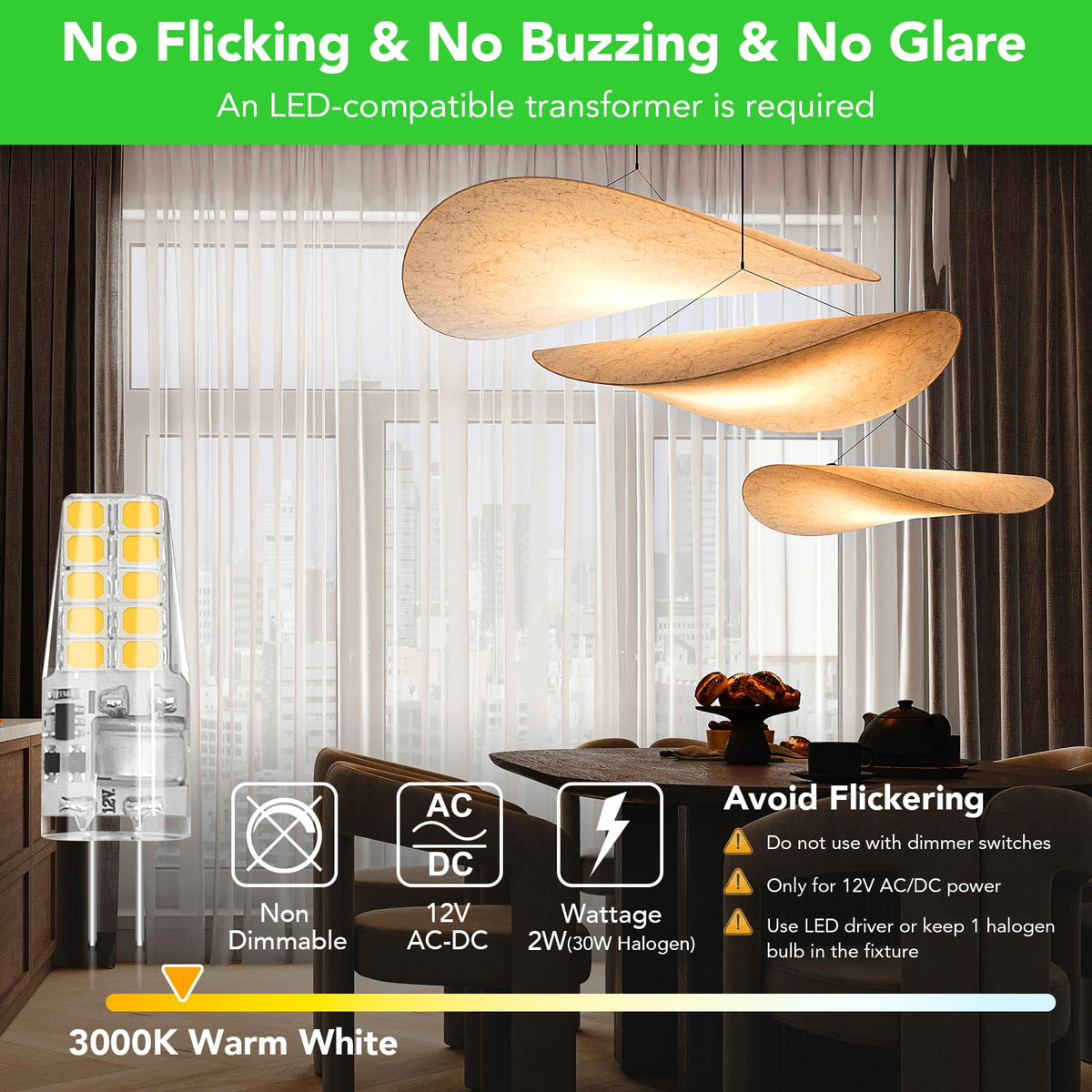 BUBO G4 LED bulb in landscape installation showing 360 beam.