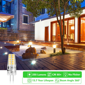 BUBO G4 LED bulb size comparison to traditional halogen.