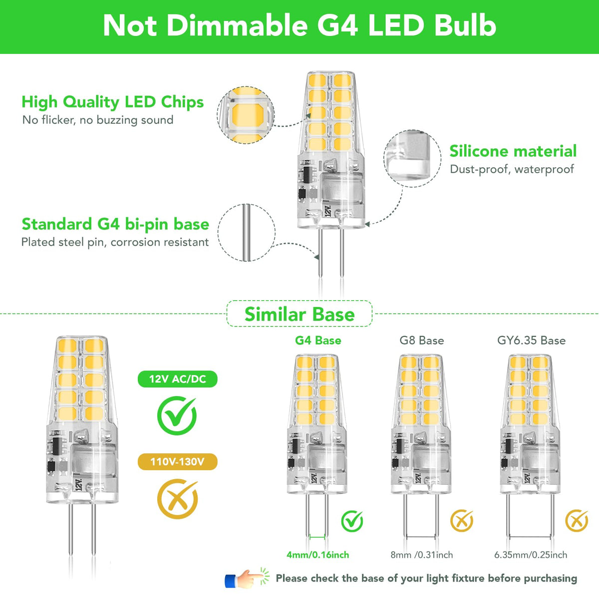 BUBO G4 LED bulb emits warm white 3000K glow.