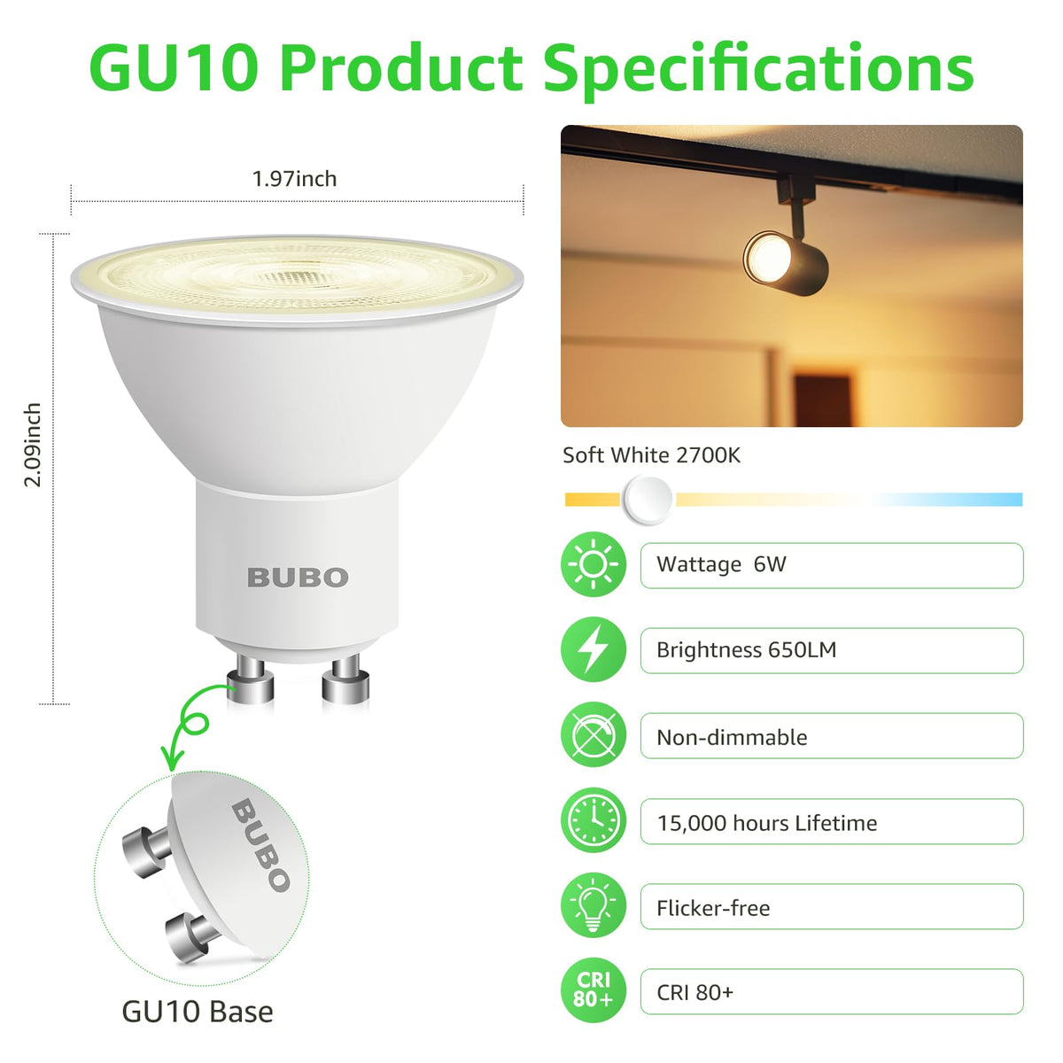 BUBO GU10 LED bulb 650 lm with 50W-equivalent brightness