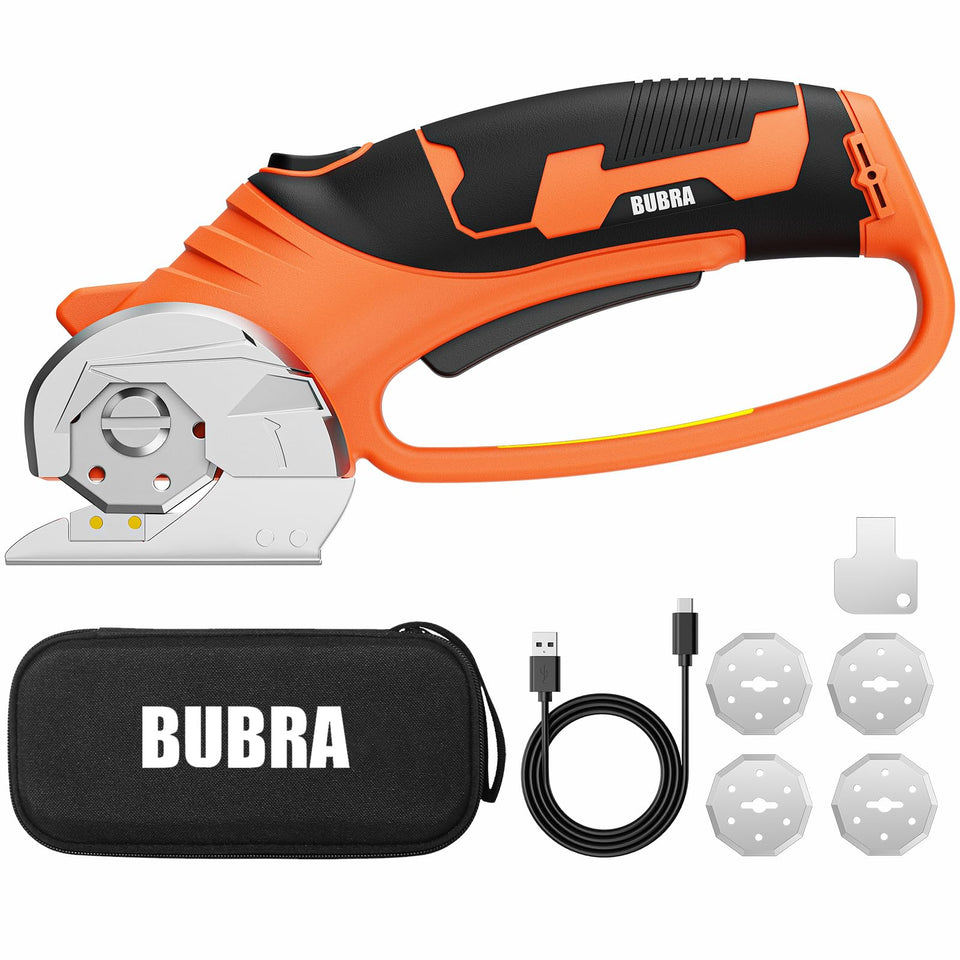 BUBRA cordless electric scissors front view for precise portable cutting