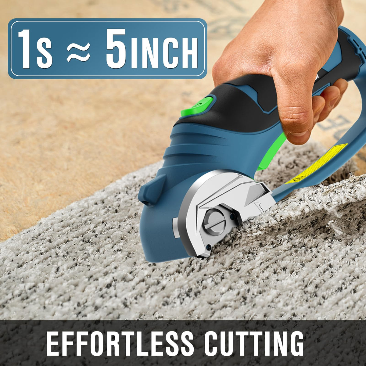 BUBRA cordless scissors safety lock engaged to prevent accidental starts