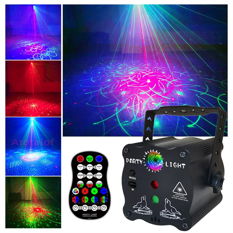 Bubusan 2in1 disco ball with multi-pattern projection for vibrant room lighting