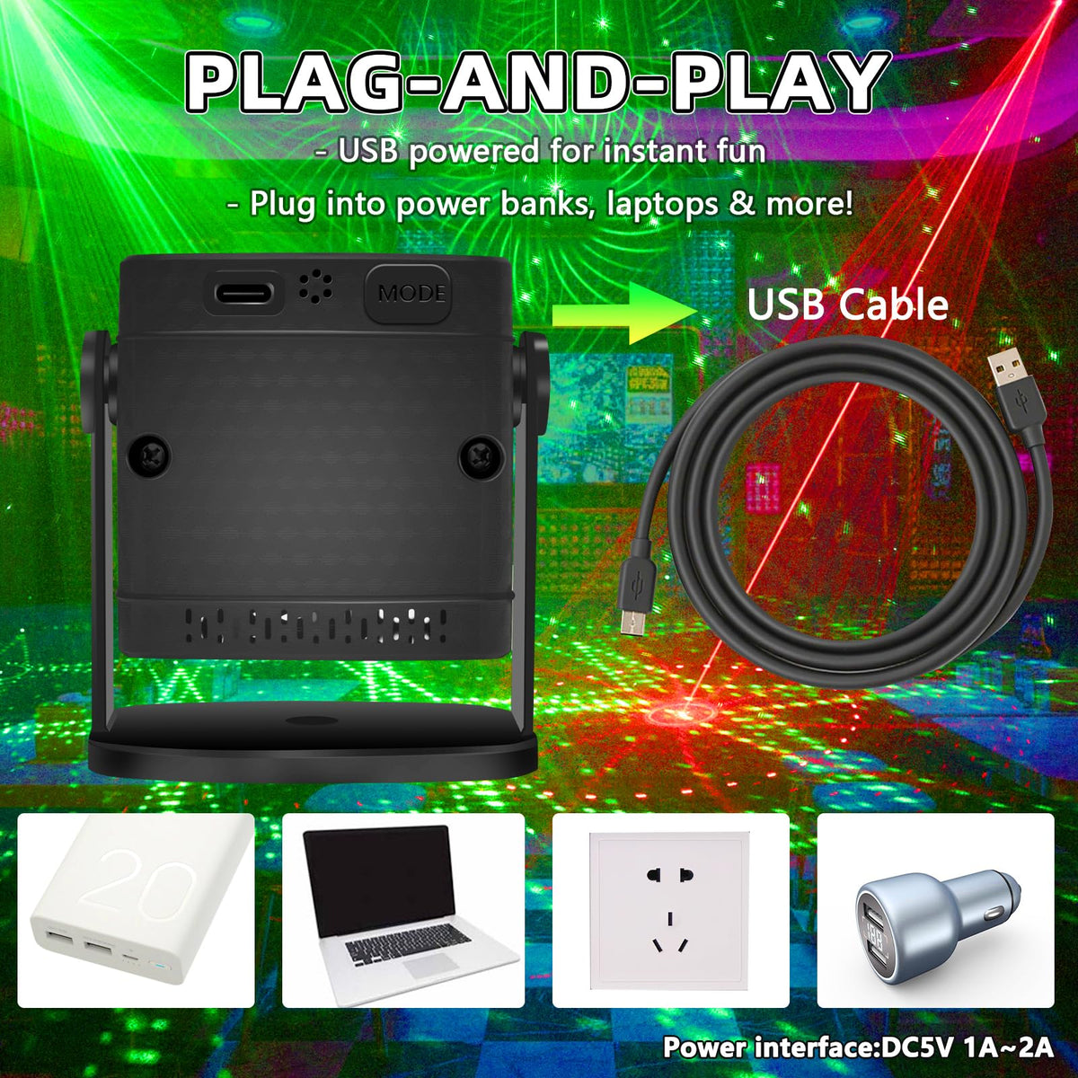Bubusan pocket-sized mini DJ light ready for on-the-go setup