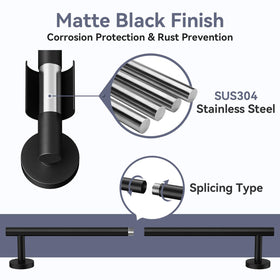 Bubxo matte black towel ring keeps towels within easy reach.