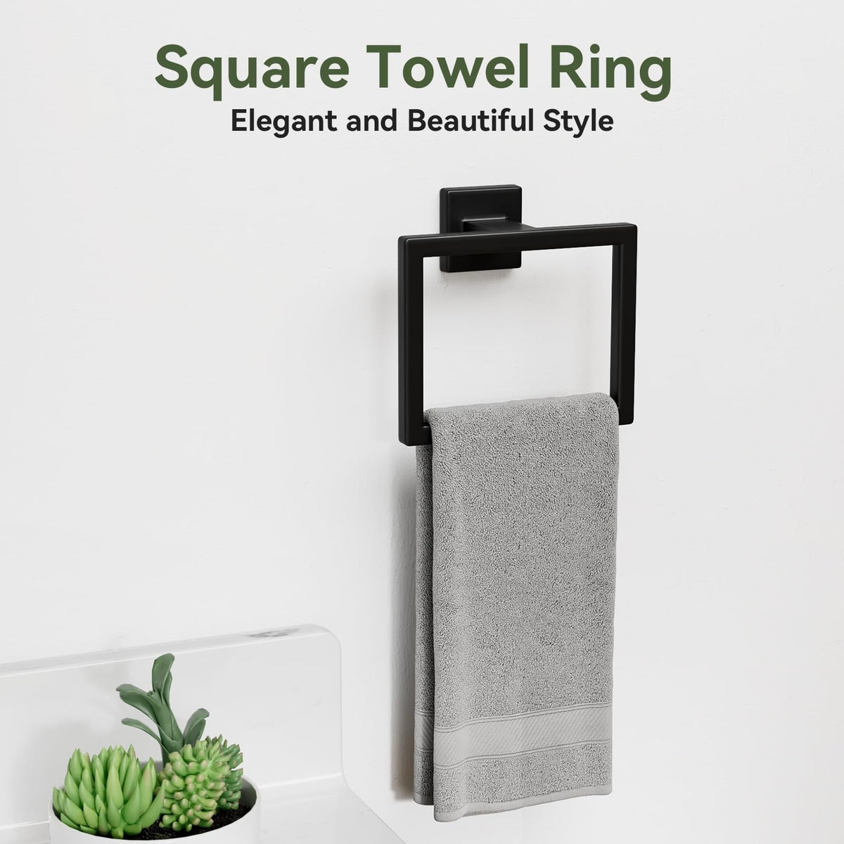 Bubxo towel hook set in matte black for versatile storage.