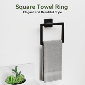 Bubxo towel hook set in matte black for versatile storage.