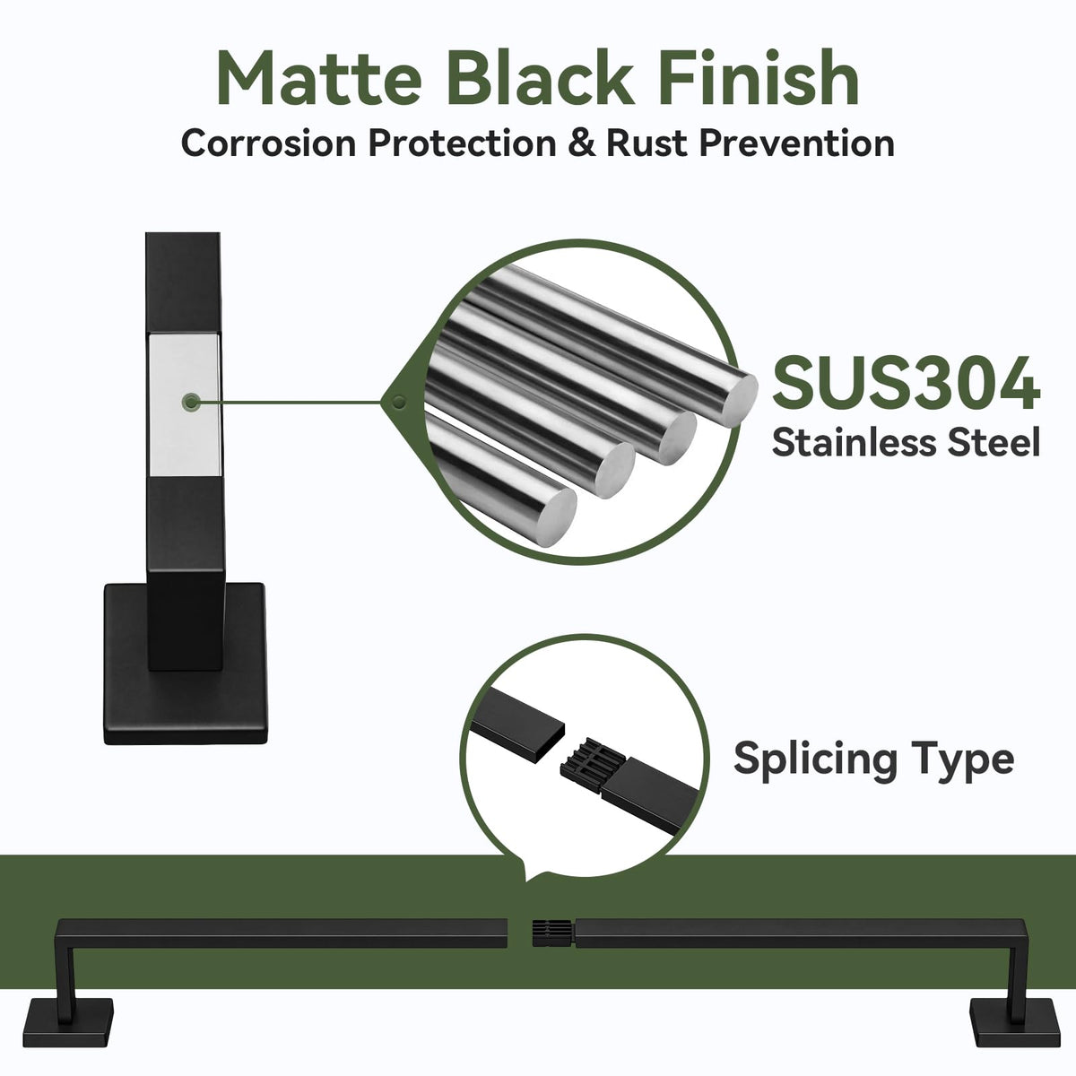 Bubxo towel ring in matte black for quick hand towels.