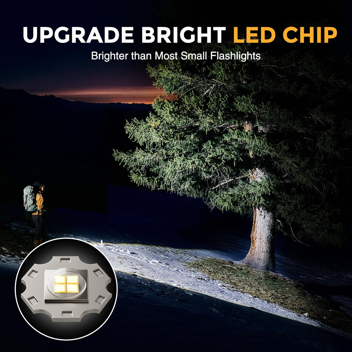 BUCASA Type-C rechargeable flashlight ready for quick USB charging.