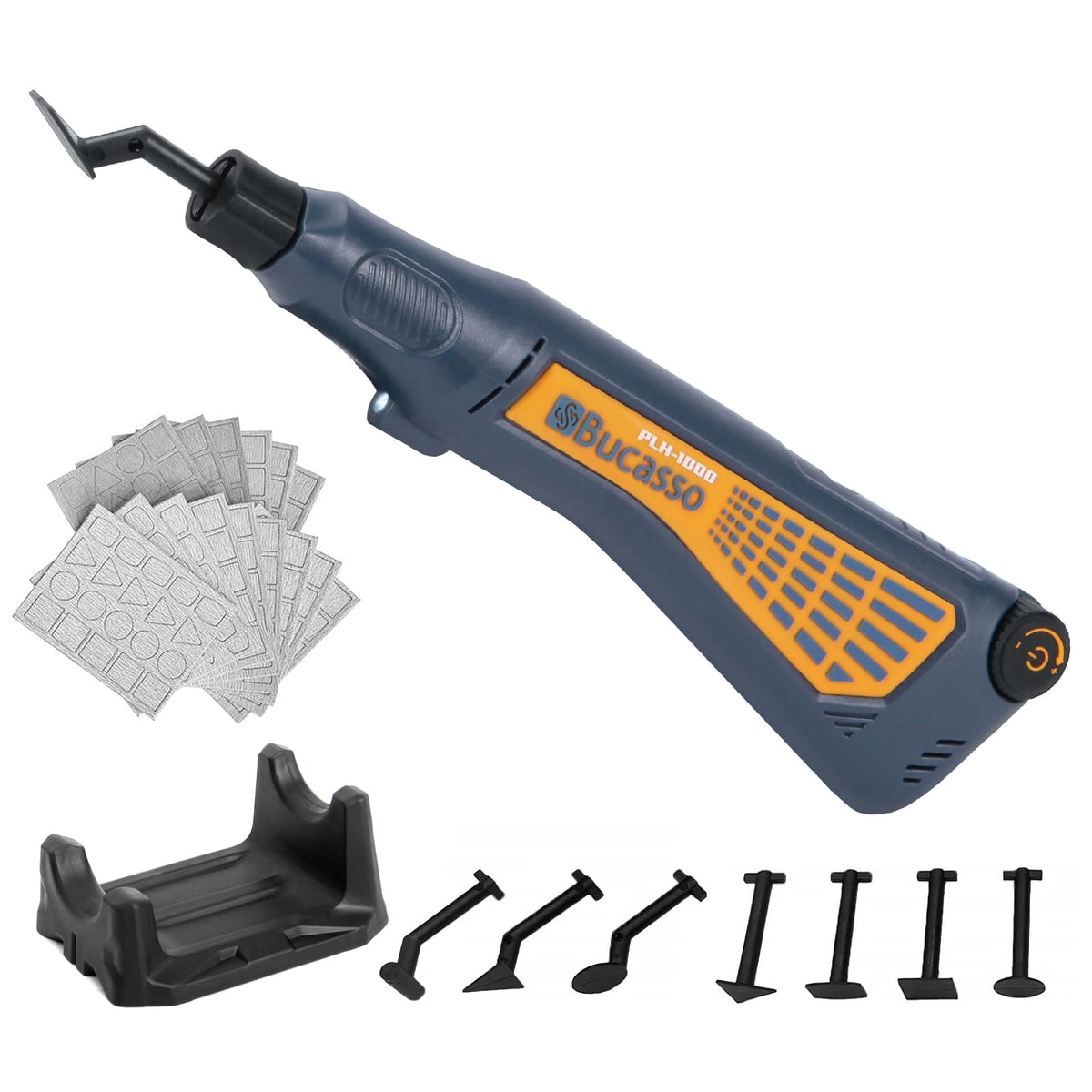 Bucasso cordless pen sander front view for precise control in corners