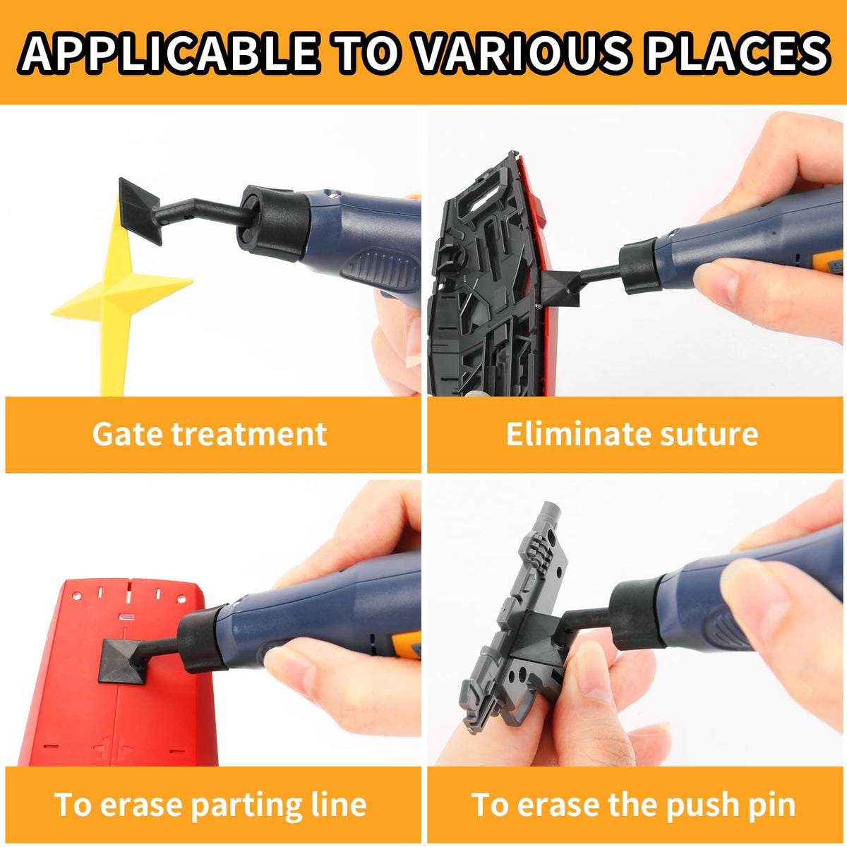 Bucasso cordless pen sander kit includes grinding heads and attachments