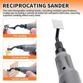Bucasso Sander's compact profile fits tight corners and small spaces